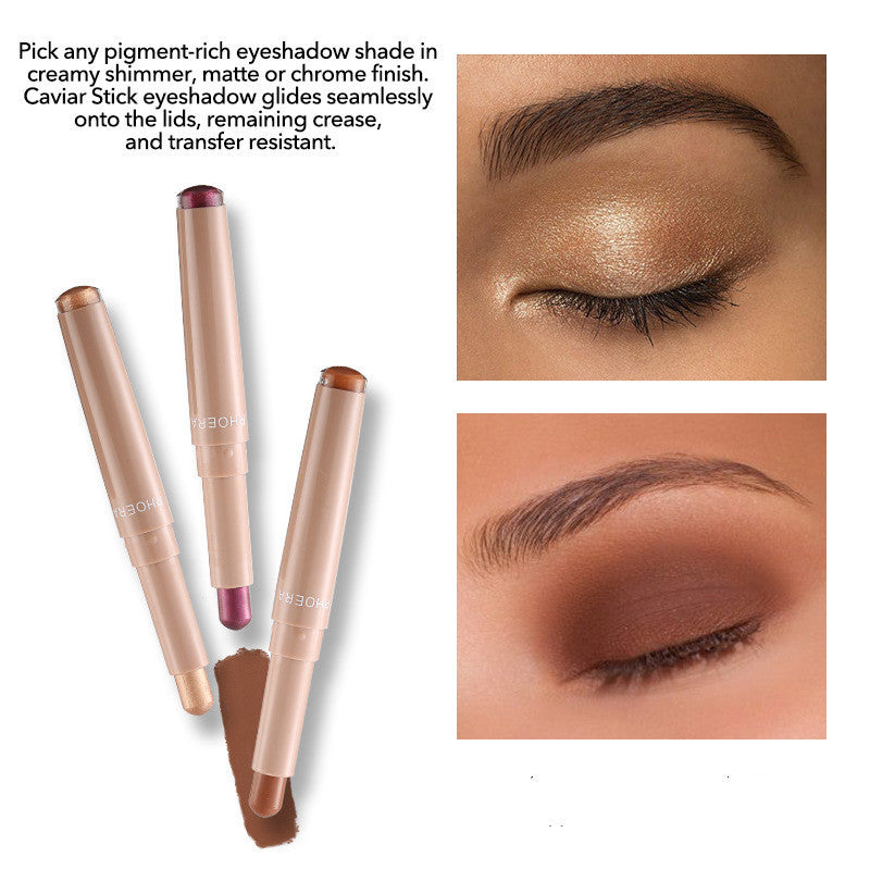 New Monochrome Eyeshadow Stick Makeup - 10 Color Options - Skin Type, Shelf Life, and Packaging List