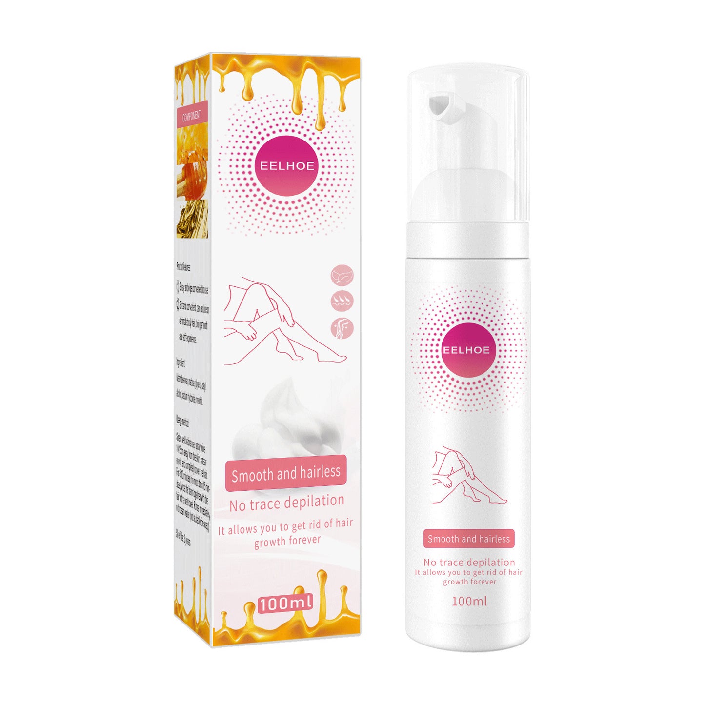 Mu Si Honey Hair Removal Spray: Your Solution to Smooth Skin - Convenient and Gentle Body Hair Removal Spray