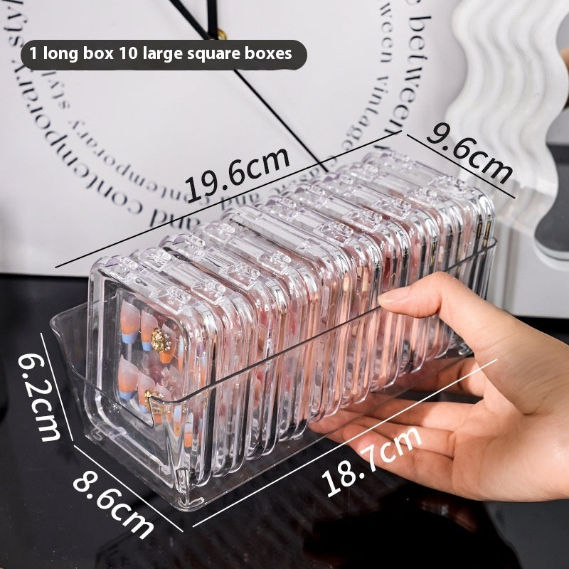 Transparent Manicure Storage Box: Handmade Nail Storage Box Set - Modern Style, Dustproof, 10-Pack
