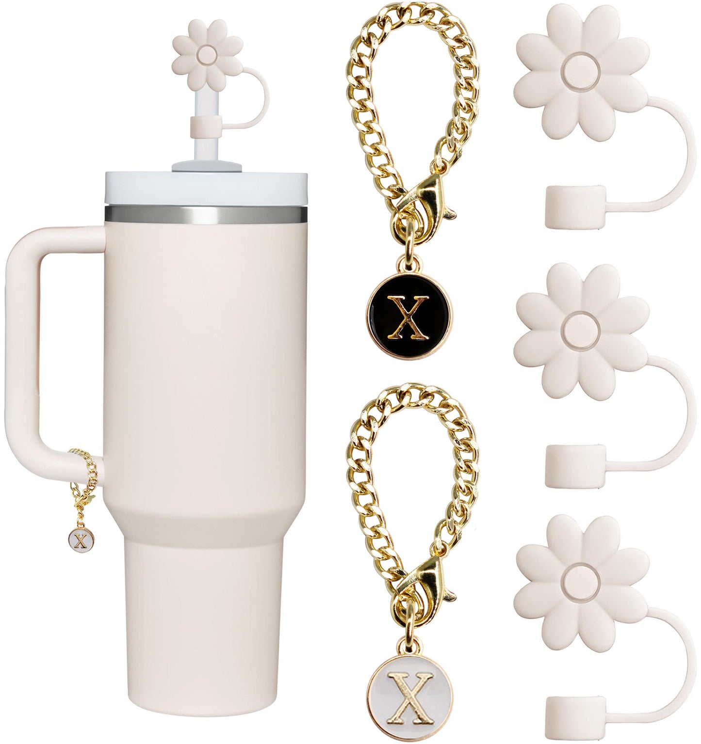 Letter Charm Accessories For Cup, 5PCS Name ID Letter Handle Charm For Simple Modern Tumbler Drinkware Cloud