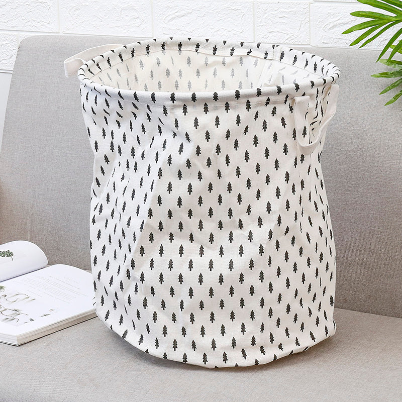 European Style Cotton and Linen Laundry Hamper - 34 * 42cm Household Cloth Dirty Clothes Basket