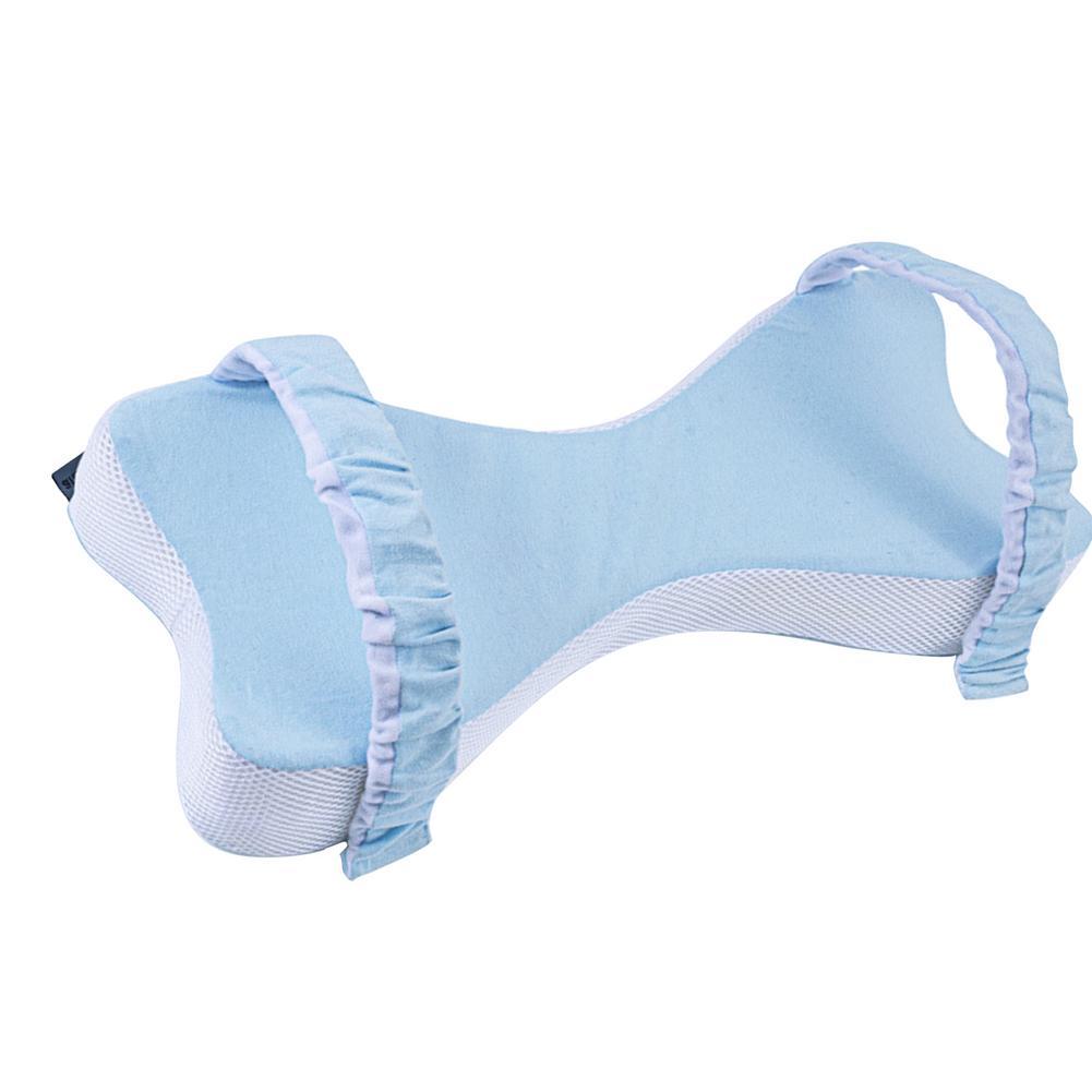 Ergonomic Memory Cotton Knee Pillow for Side Sleepers - Light Blue and Grey