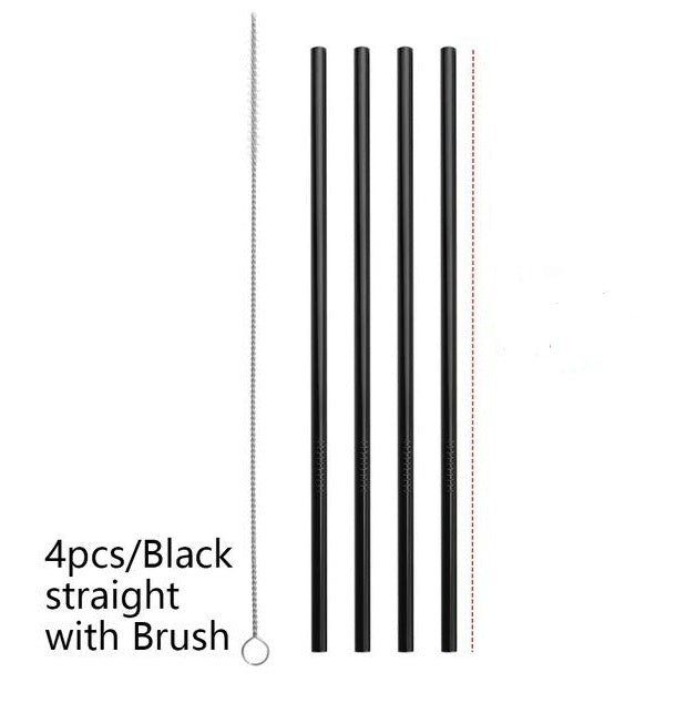 Colorful Reusable Stainless Steel Straws: Safe, Threaded Non-Slip Lines, Multiple Color Choices