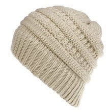 Fashionable Mixed Color Knitted Ladies Ponytail Hat - Acrylic Wool Material