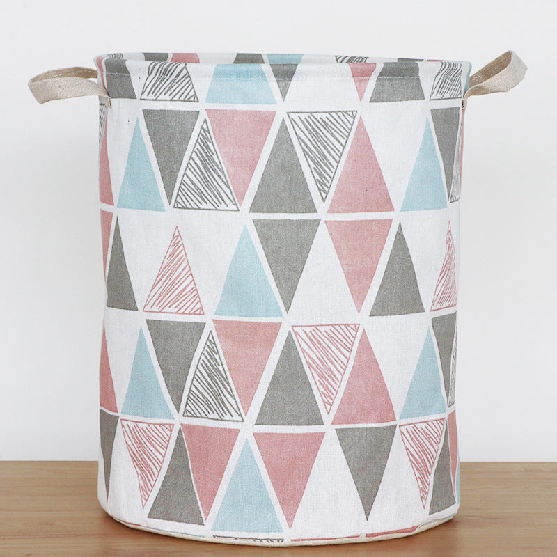 European Style Cotton and Linen Laundry Hamper - 34 * 42cm Household Cloth Dirty Clothes Basket
