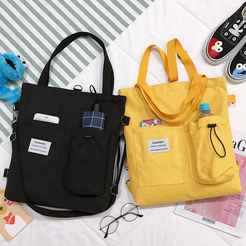 Unique Design Women's Preppy Buckpack Shoulder Bag: Harajuku Canvas Backpack