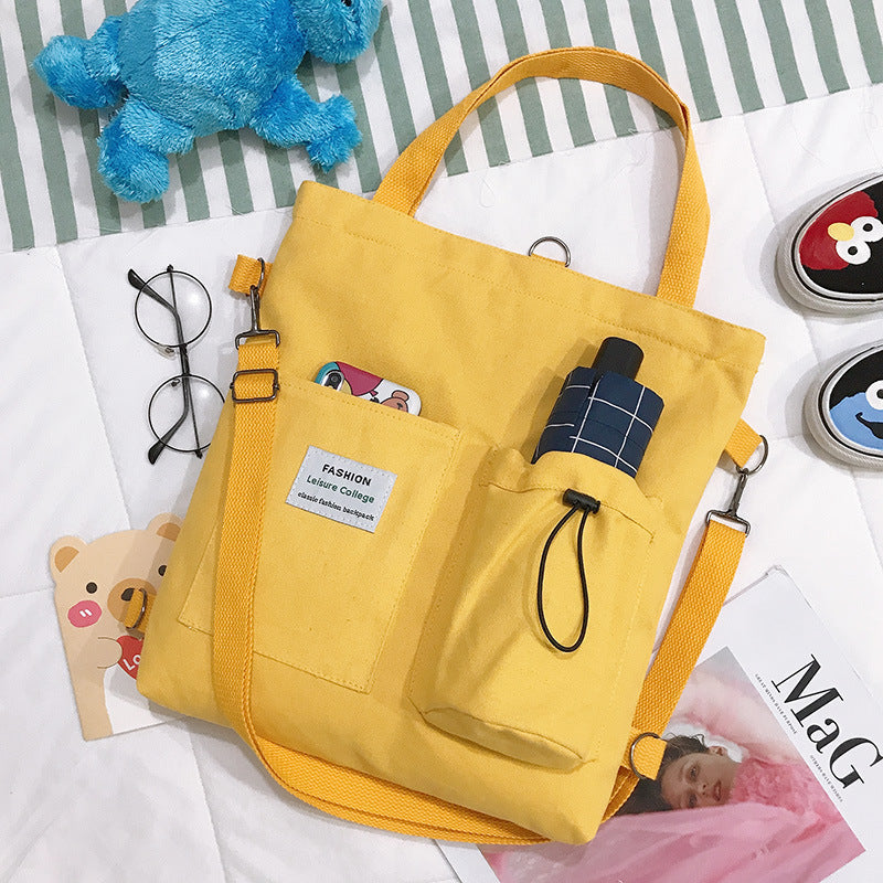 Unique Design Women's Preppy Buckpack Shoulder Bag: Harajuku Canvas Backpack