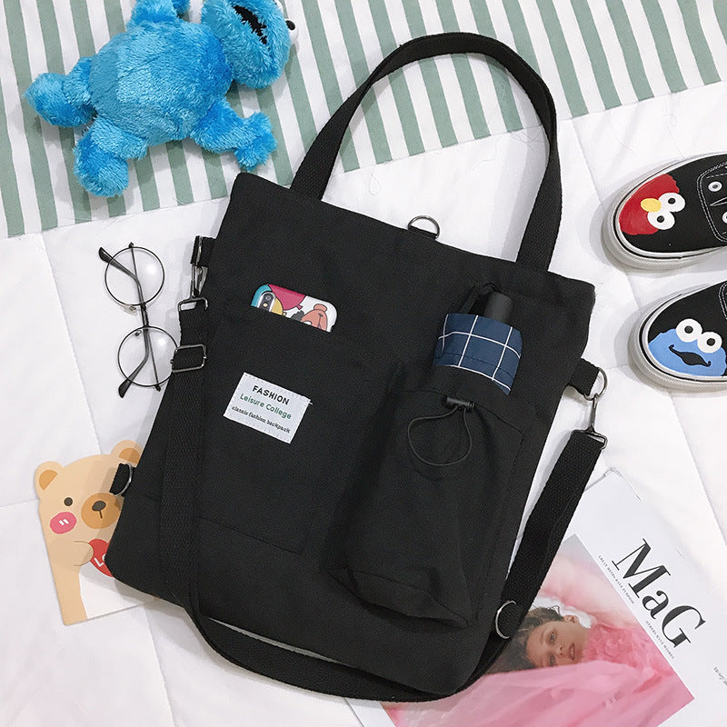 Unique Design Women's Preppy Buckpack Shoulder Bag: Harajuku Canvas Backpack