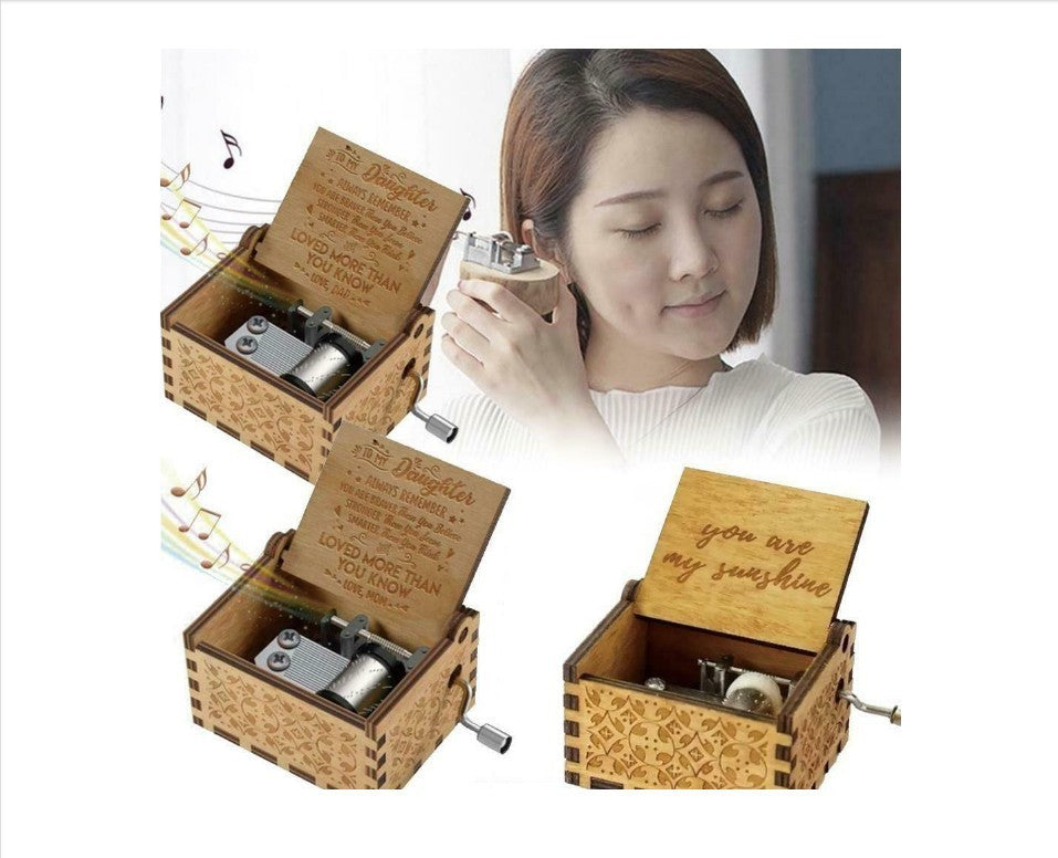 Hand-cranked Music Box Dolls Collection - Handmade Wooden Music Box
