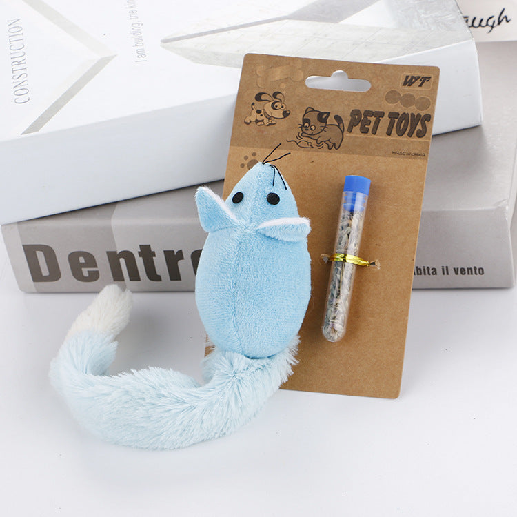 Interactive Cat Toys: Plush Mouse with Mint Refill - Multiple Colors