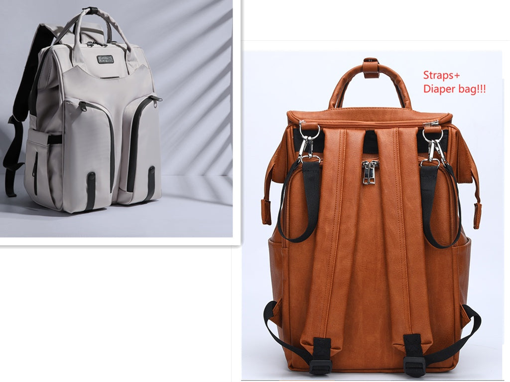 Composite Cloth Mother Baby Bag Milk Bag Shoulder Straps - Plain Design in Various Colors
