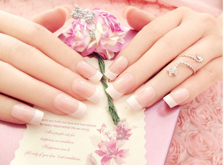 Nail Art French Long Fake Nails Patch for Beautiful and Sleek Manicures