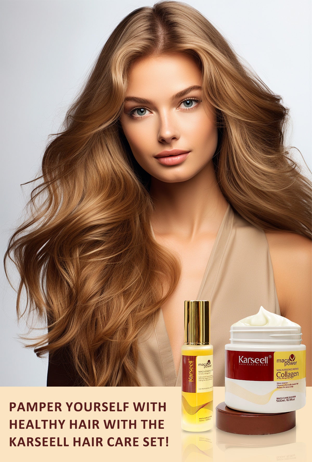 Luxurious Collagen Hair Repair Conditioner and Argan Oil Serum Set for All Hair Types