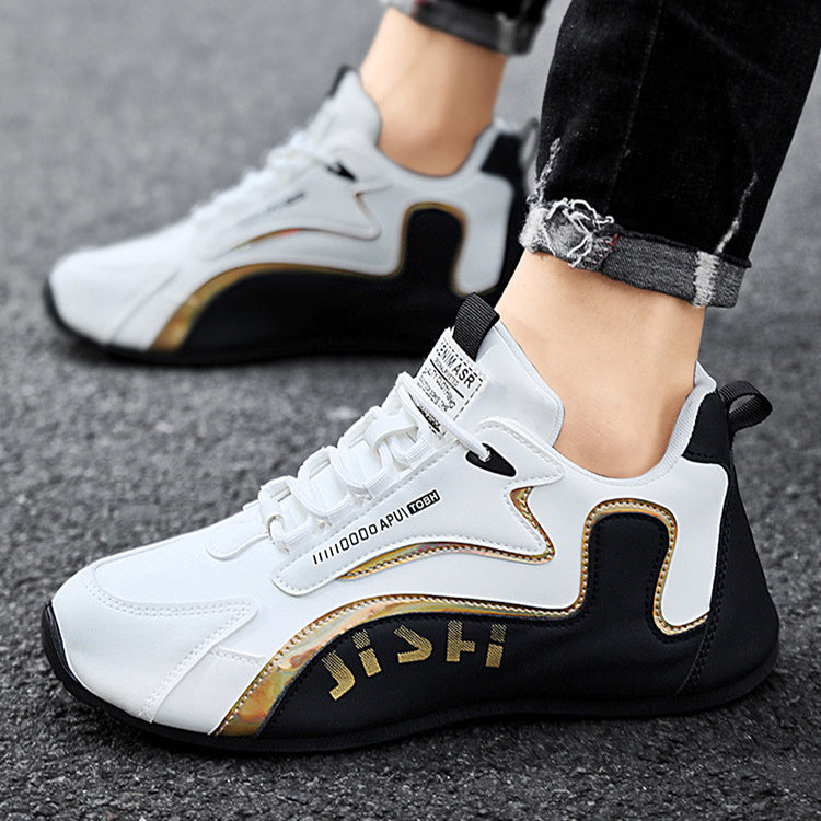 Men's Colorblock Lace-up Sneakers: Stylish and Comfortable Running Walking Sports Shoes