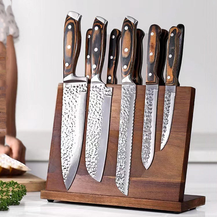 Kitchen Organization Accessories: Solid Wood Magnetic Knife Holder for Creative Multifunctional Storage