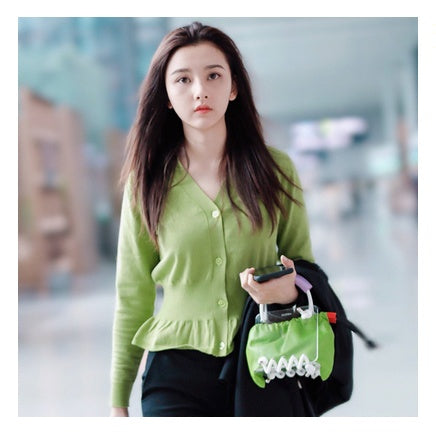 Transparent Bag Stitching Shoulder Bag in Sky Blue and Light Green - Stylish One Shoulder Slung Backpack