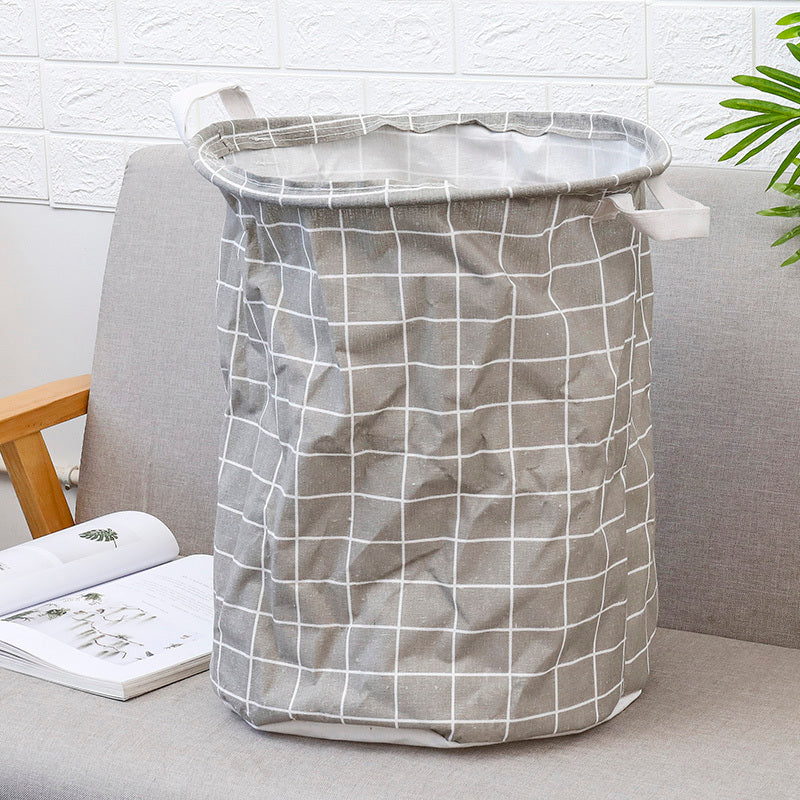 European Style Cotton and Linen Laundry Hamper - 34 * 42cm Household Cloth Dirty Clothes Basket