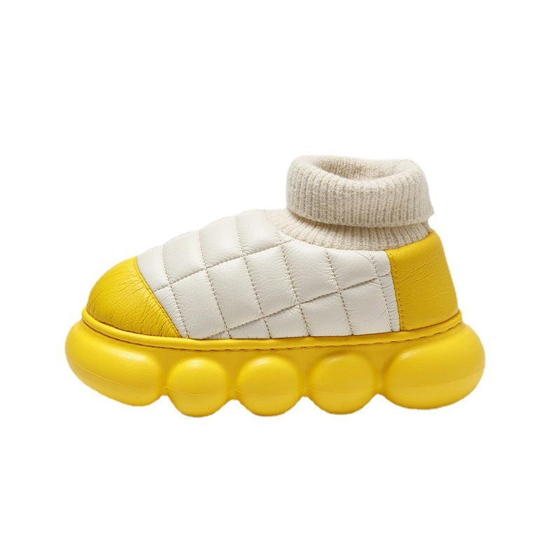 Comfortable Winter Warmth Boots: Men's Thick Soled Cotton Shoes for Cold Weather