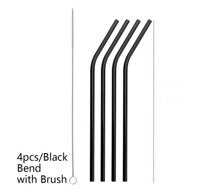 Colorful Reusable Stainless Steel Straws: Safe, Threaded Non-Slip Lines, Multiple Color Choices