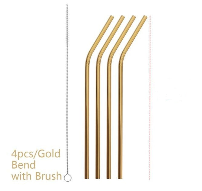 Colorful Reusable Stainless Steel Straws: Safe, Threaded Non-Slip Lines, Multiple Color Choices