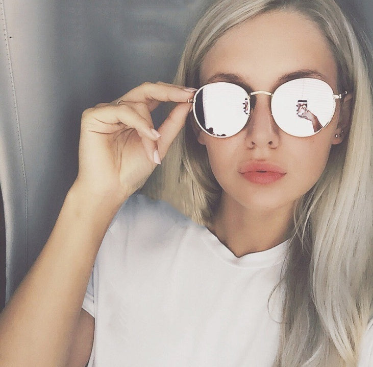 Vintage Inspired Women Retro Sunglasses with Metal Frame
