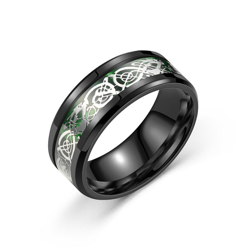 Stainless Steel Dragon Pattern Ring - European and American Style DC-Dragon Ring