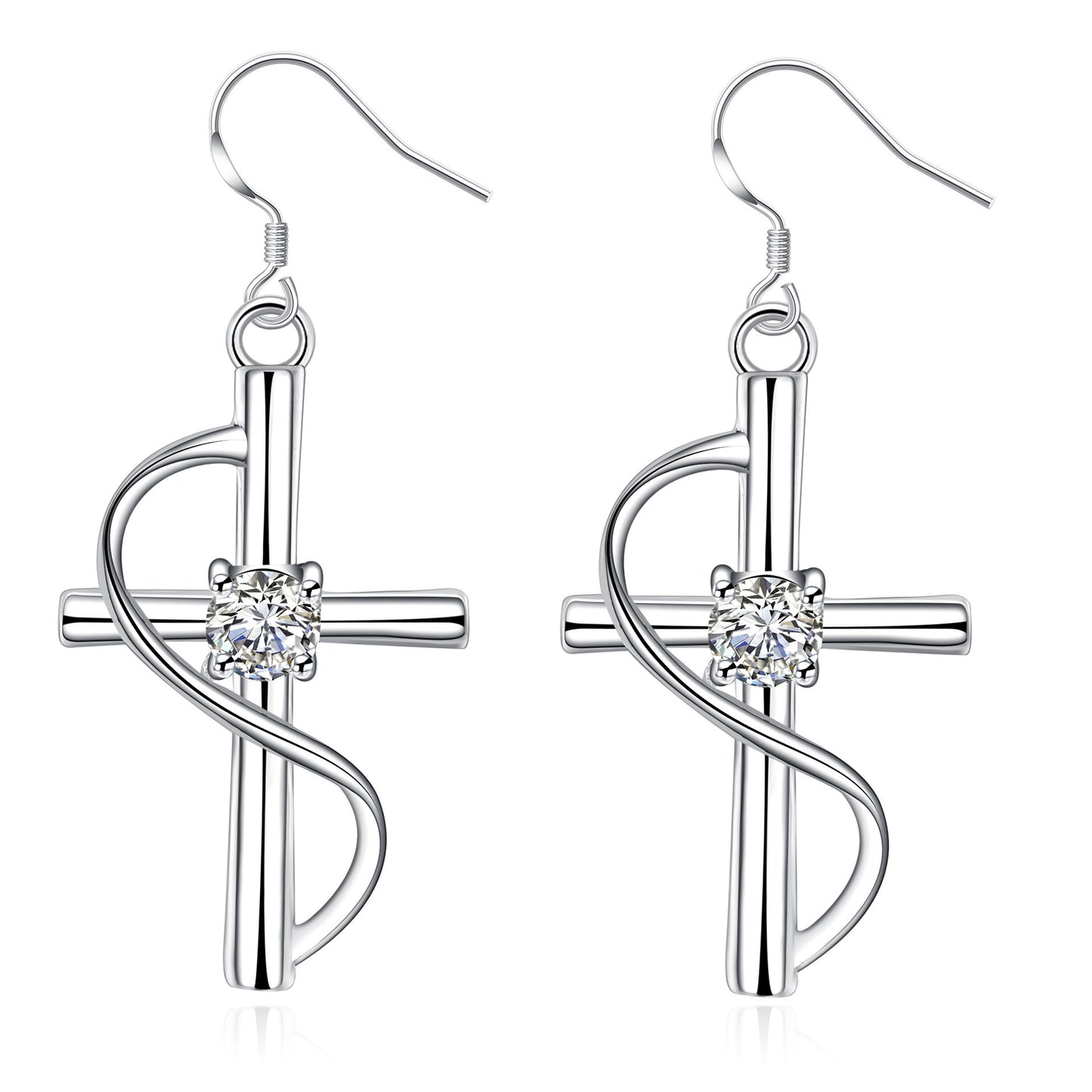 Stylish Cross-border Cross Earrings in Popular Elongated Design