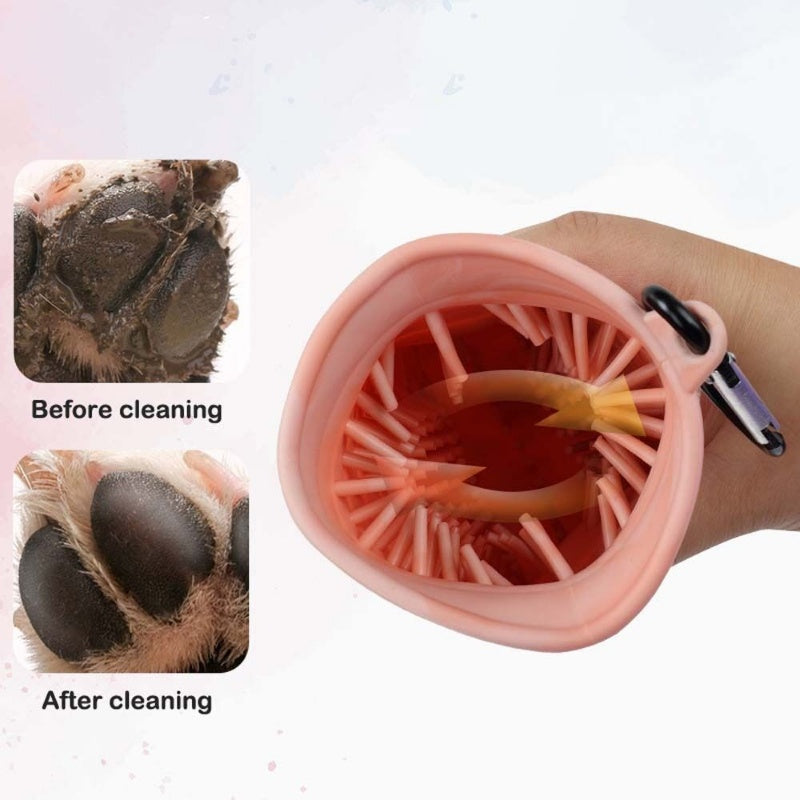 Portable 2 in 1 Pet Foot Cleaning Washer Brush Cup for Dogs and Cats | Soft Silicone Bristles | Paw Clean Brush Foot Cleaning Bucket