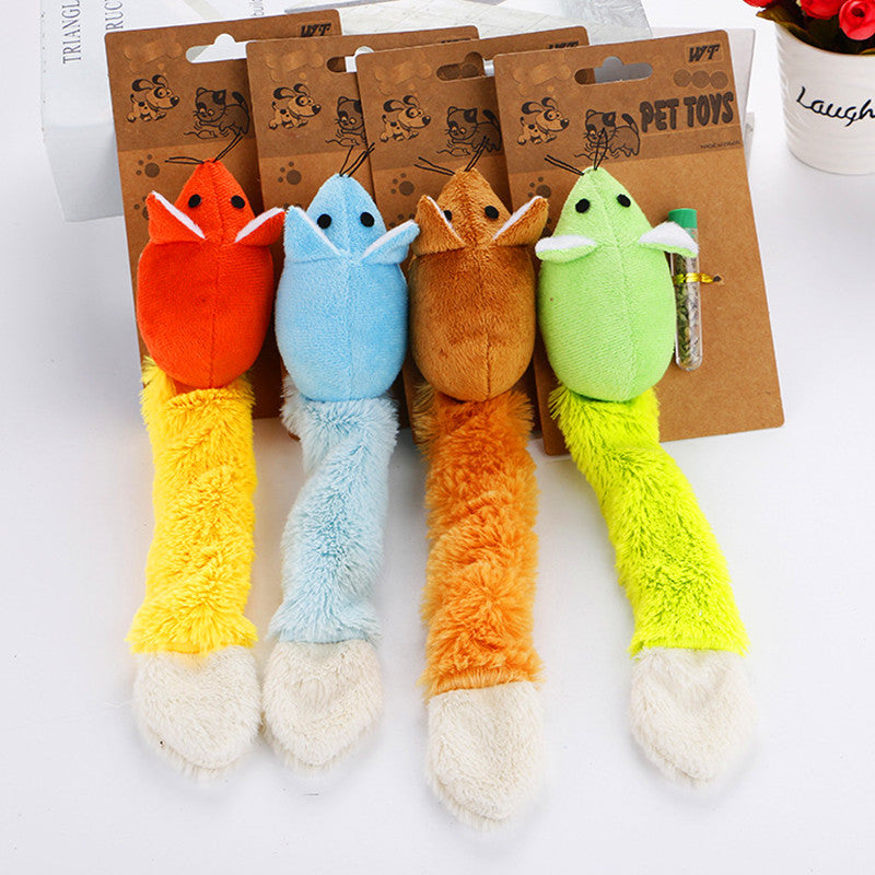 Interactive Cat Toys: Plush Mouse with Mint Refill - Multiple Colors