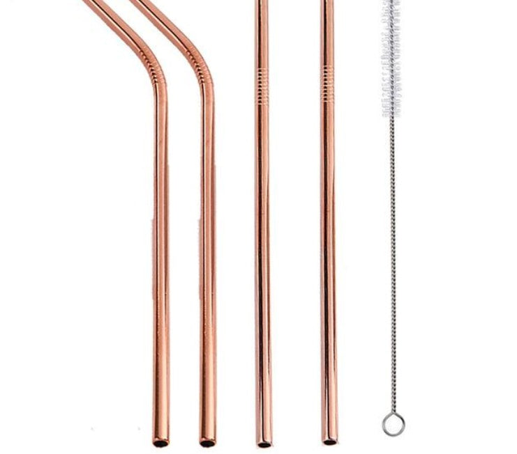 Colorful Reusable Stainless Steel Straws: Safe, Threaded Non-Slip Lines, Multiple Color Choices