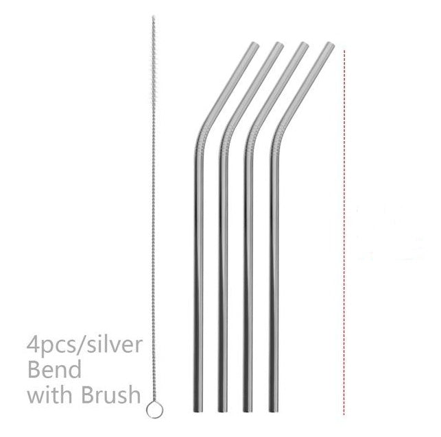 Colorful Reusable Stainless Steel Straws: Safe, Threaded Non-Slip Lines, Multiple Color Choices
