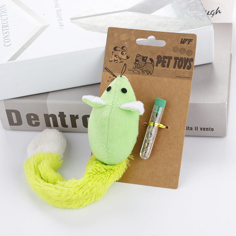 Interactive Cat Toys: Plush Mouse with Mint Refill - Multiple Colors