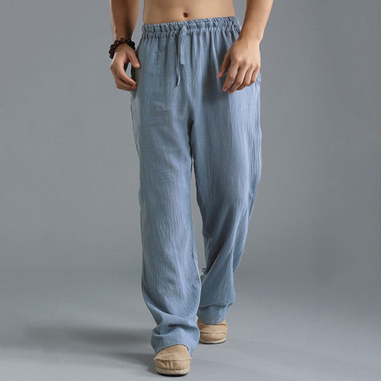 Comfortable Men's Breathable Linen Pants for Leisure Style in Multiple Colors