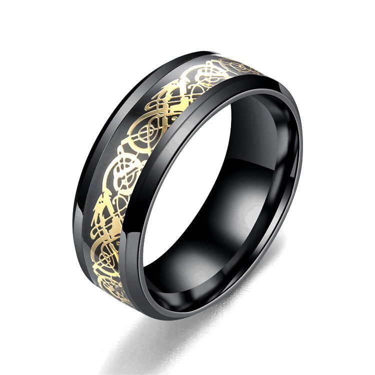 Stainless Steel Dragon Pattern Ring - European and American Style DC-Dragon Ring