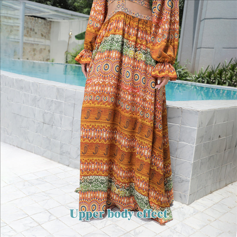Flattering Orange Women's Stomach Cutouts Dress - Stunning Floral Details