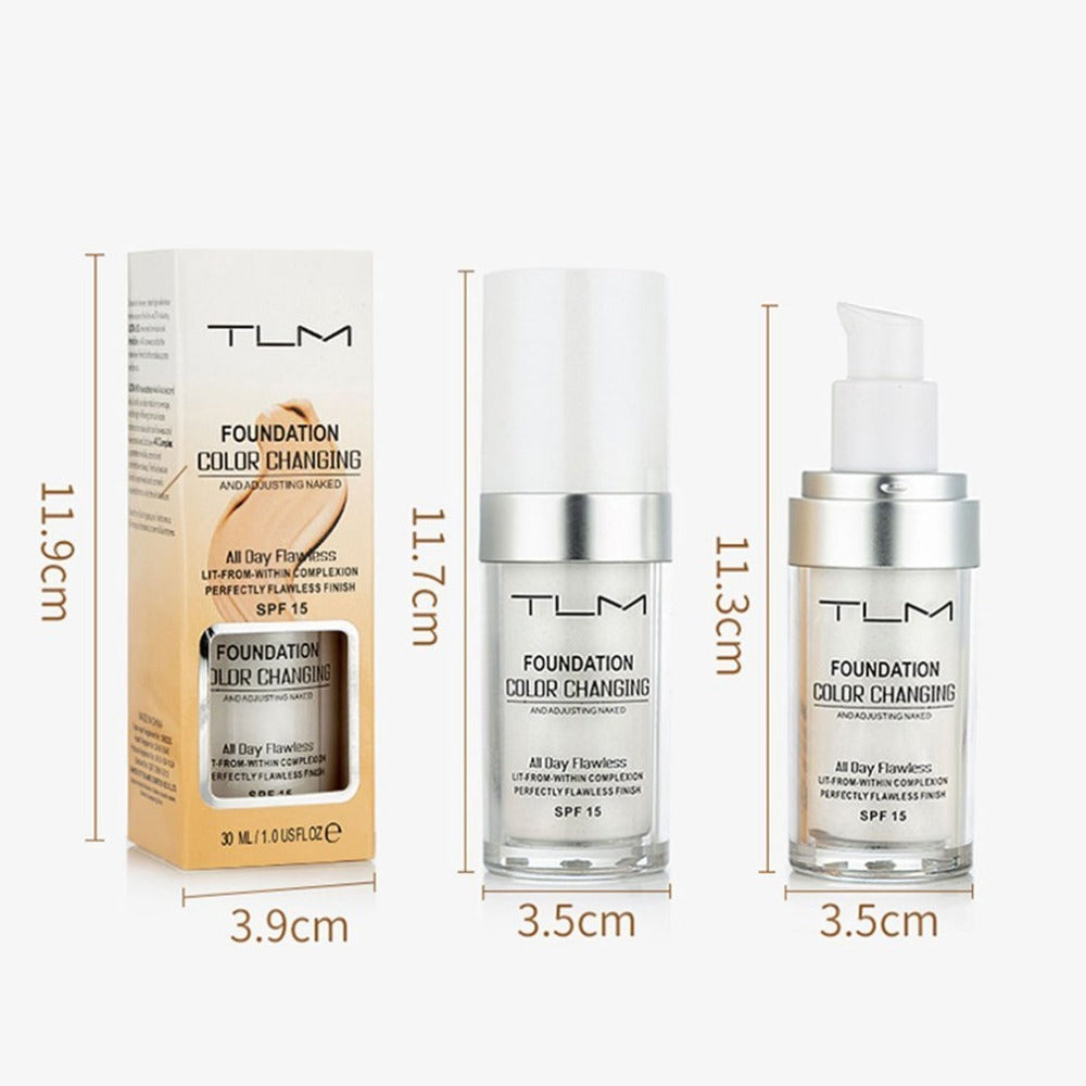Color Changing Foundation Liquid Makeup for Daily Use with SPF 50 Protection