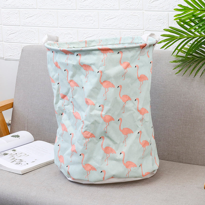 European Style Cotton and Linen Laundry Hamper - 34 * 42cm Household Cloth Dirty Clothes Basket