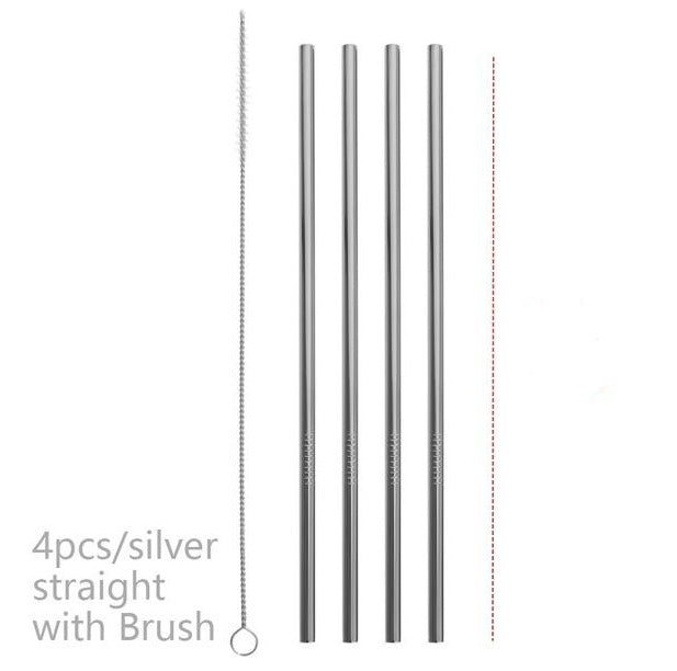 Colorful Reusable Stainless Steel Straws: Safe, Threaded Non-Slip Lines, Multiple Color Choices