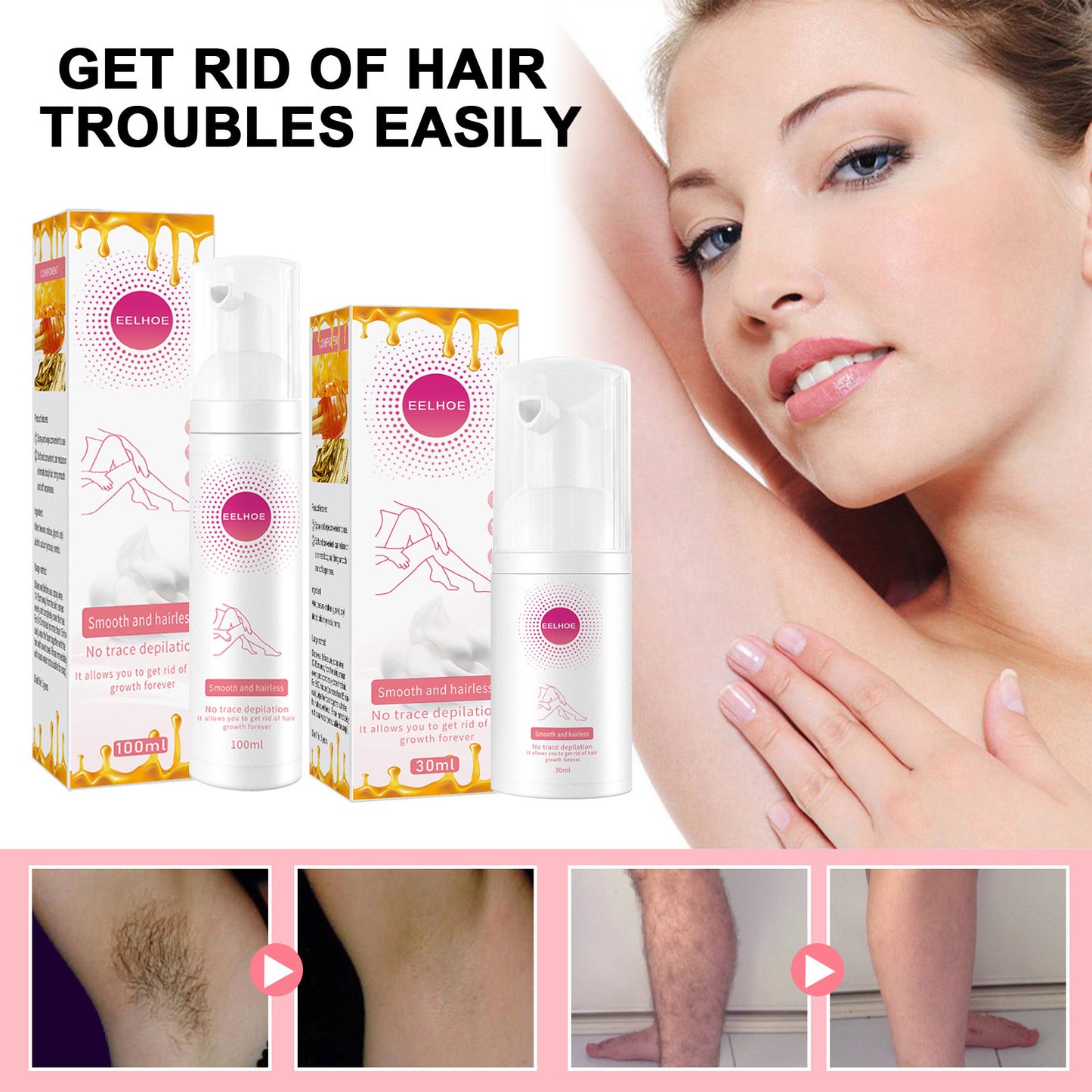 Mu Si Honey Hair Removal Spray: Your Solution to Smooth Skin - Convenient and Gentle Body Hair Removal Spray