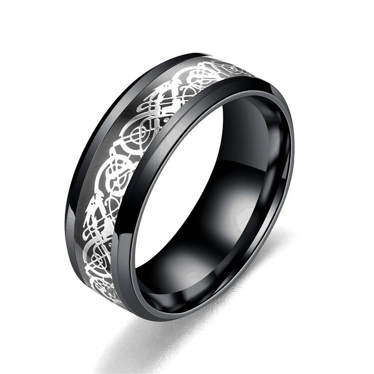 Stainless Steel Dragon Pattern Ring - European and American Style DC-Dragon Ring