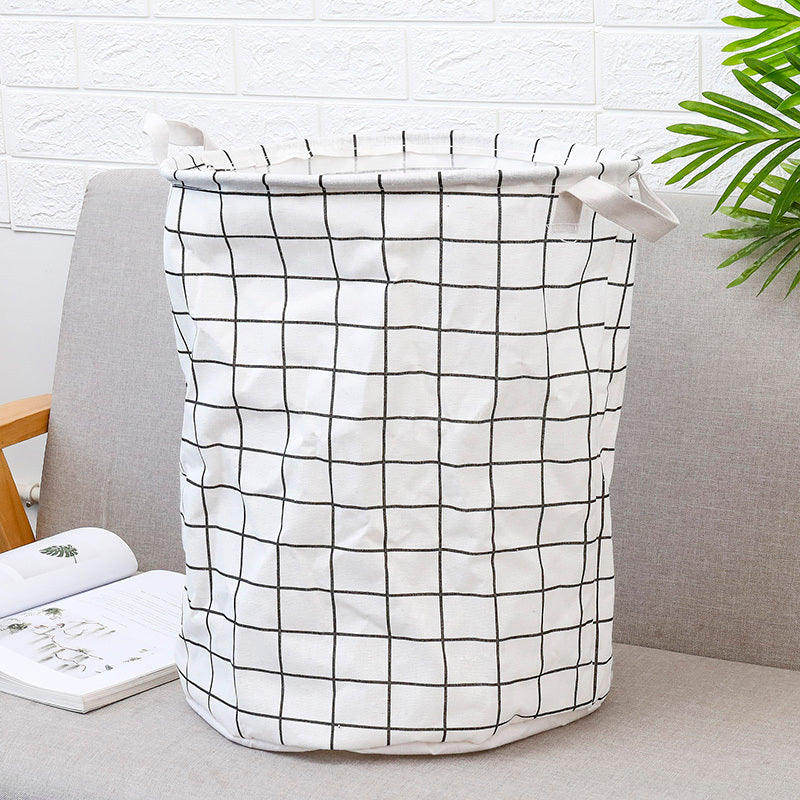 European Style Cotton and Linen Laundry Hamper - 34 * 42cm Household Cloth Dirty Clothes Basket