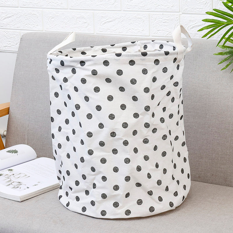 European Style Cotton and Linen Laundry Hamper - 34 * 42cm Household Cloth Dirty Clothes Basket