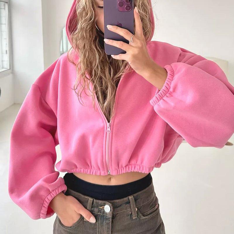 European And American Casual Women's Solid Color Hoodies - Stylish Polyester Hoodies in Black, Light Gray, Dark Gray, White, Pink, Sky Blue, Purple - Sizes S-XL - Solid Color Hoodies for Women