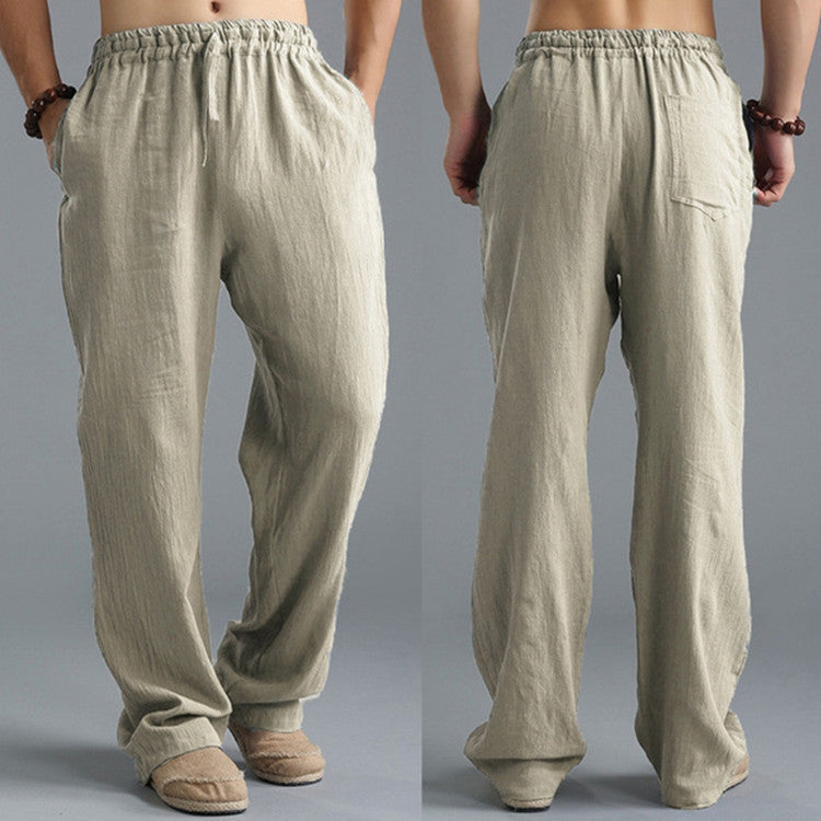 Comfortable Men's Breathable Linen Pants for Leisure Style in Multiple Colors