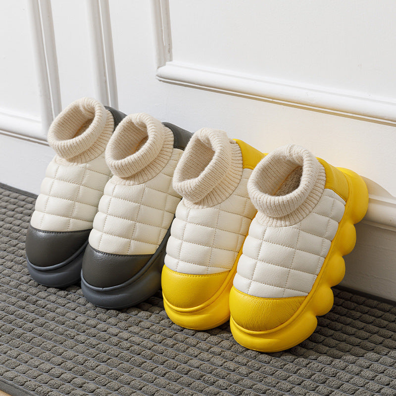 Comfortable Winter Warmth Boots: Men's Thick Soled Cotton Shoes for Cold Weather
