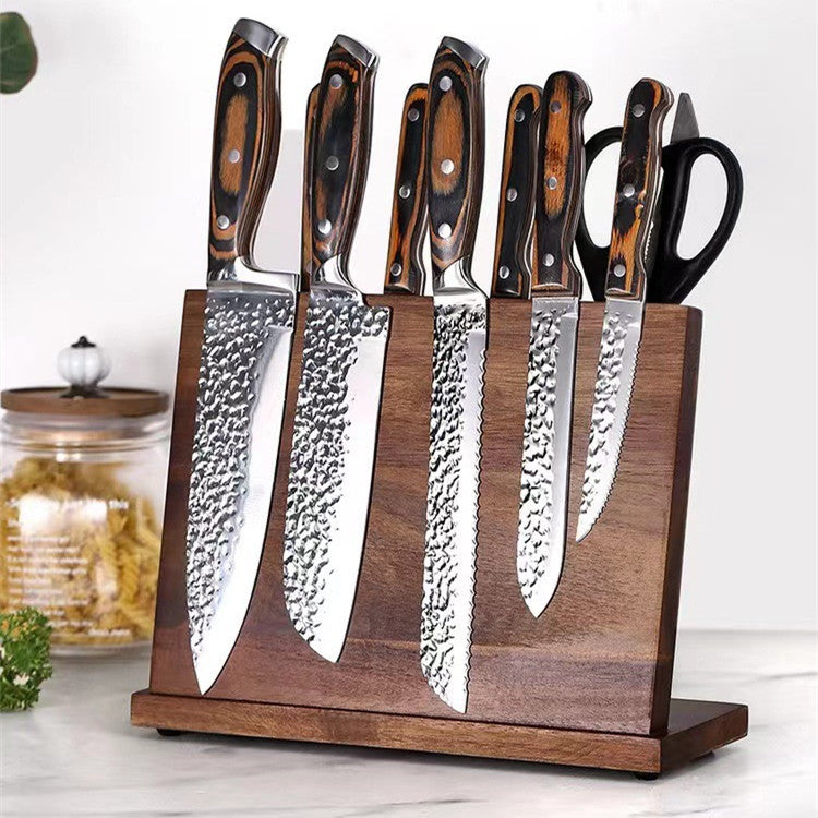 Kitchen Organization Accessories: Solid Wood Magnetic Knife Holder for Creative Multifunctional Storage