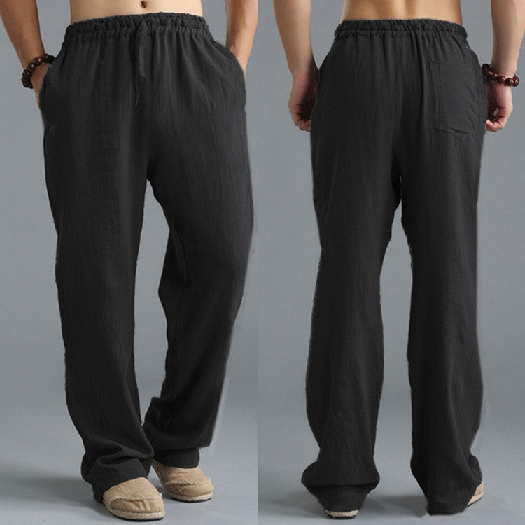 Comfortable Men's Breathable Linen Pants for Leisure Style in Multiple Colors