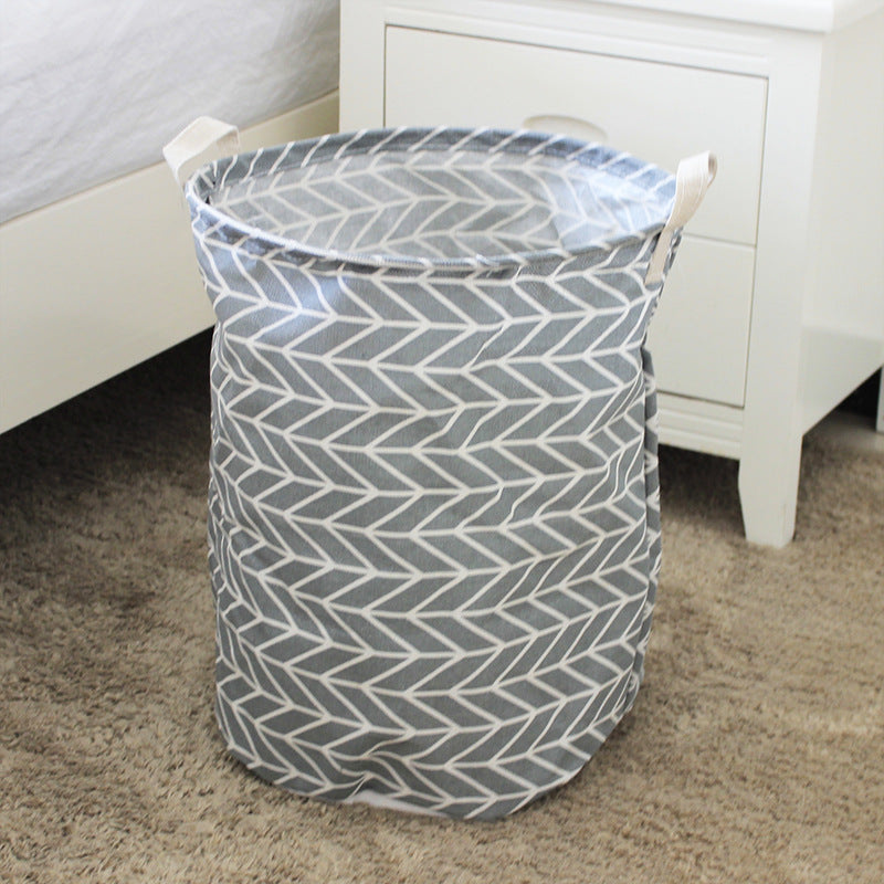 European Style Cotton and Linen Laundry Hamper - 34 * 42cm Household Cloth Dirty Clothes Basket