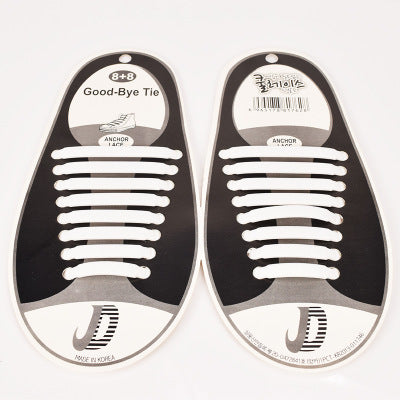 16pcs Silicone Elastic Shoe Laces: Colorful Design, High Quality Material - 10 Colors Available!