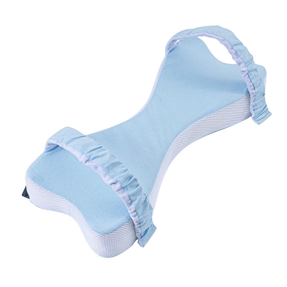 Ergonomic Memory Cotton Knee Pillow for Side Sleepers - Light Blue and Grey